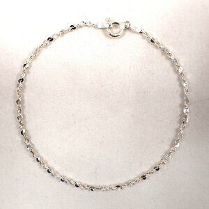 VTG 925 Sterling Silver Bracelet 7in Twisted Infinity Chain 2mm Milor Italy 1.8g